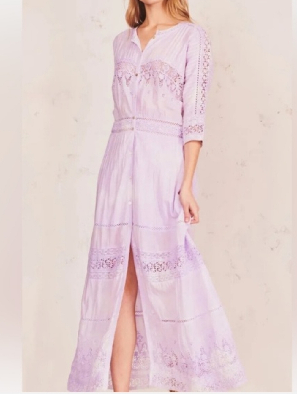 LoveShackFancy Lilac Beth Lace Maxi Dress Size Xs